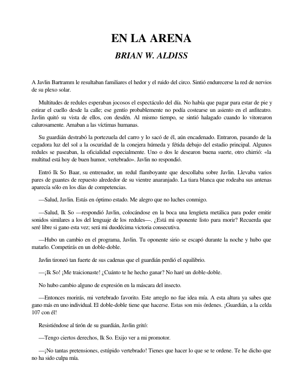 Portada de En la Arena